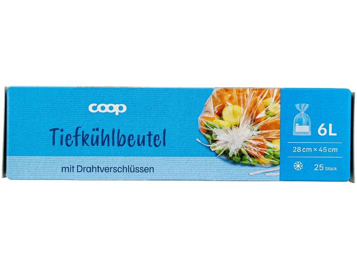 Coop Tiefkühlbeutel Drahtverschlüssen 6l 25 Stück
