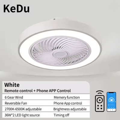 Inspire Essentials AeroGlow Modern Ceiling Fan Light With Quiet Motor And LED Illumination 220 V white