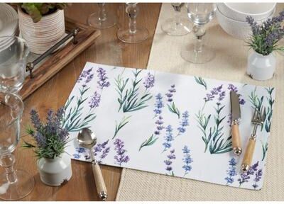 Saro Lifestyle Table Placemats With Lavender Print (Set of 4)