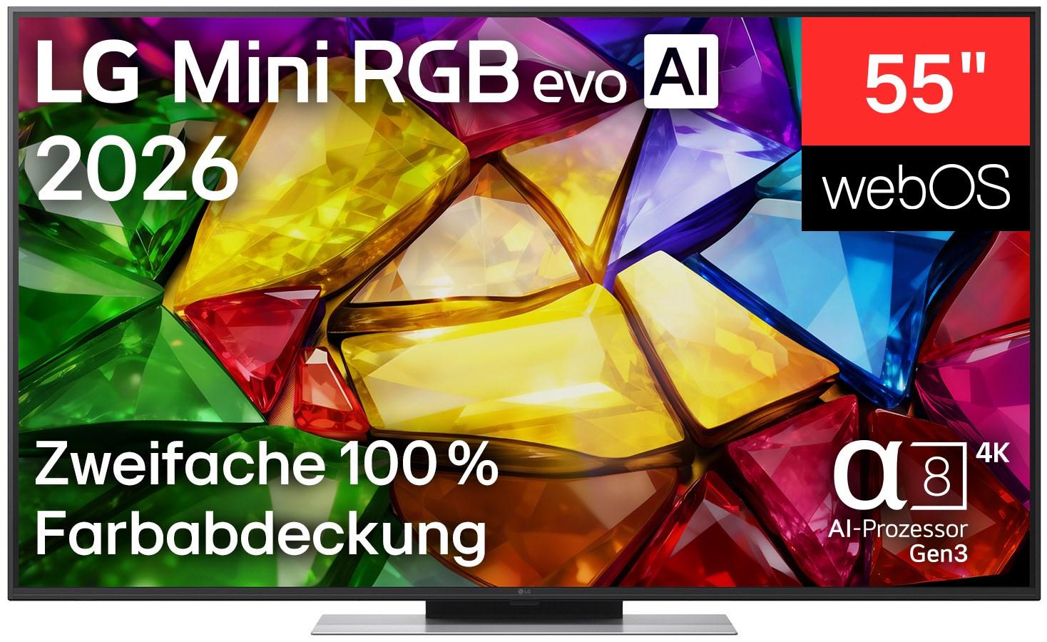 LG 55MRGB87B9B, 139,7 cm (55"), 3840 x 2160 Pixel, RGB-Mini LED, Smart-TV, WLAN, Schwarz