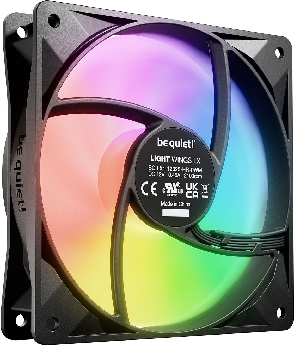 be quiet! Light Wings LX High Speed 120mm ARGB PWM Case Fan - Black