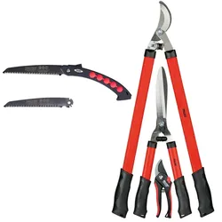 Walter Gartenhandgeräte Set 4-tlg. Rosenschere Heckenschere Astschere Handsäge