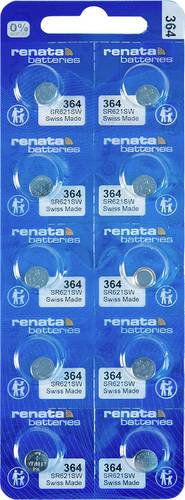 Renata Knopfzelle 364 1.55V 10 St. 19 mAh Silberoxid 364 MP CE