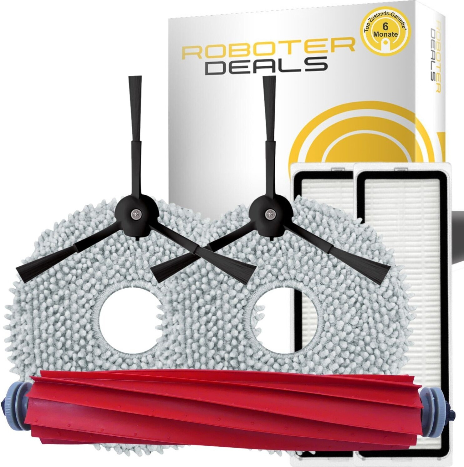 Roborock Q Revo Pro Accessoire set met filters, dweilpads, zijborstels en hoofdborstel - Zwart