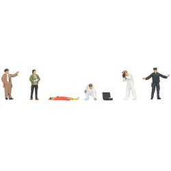 NOCH 15071 H0 Kriminalpolizei mit Leiche Figuren-Set, handbemalt, 1:87