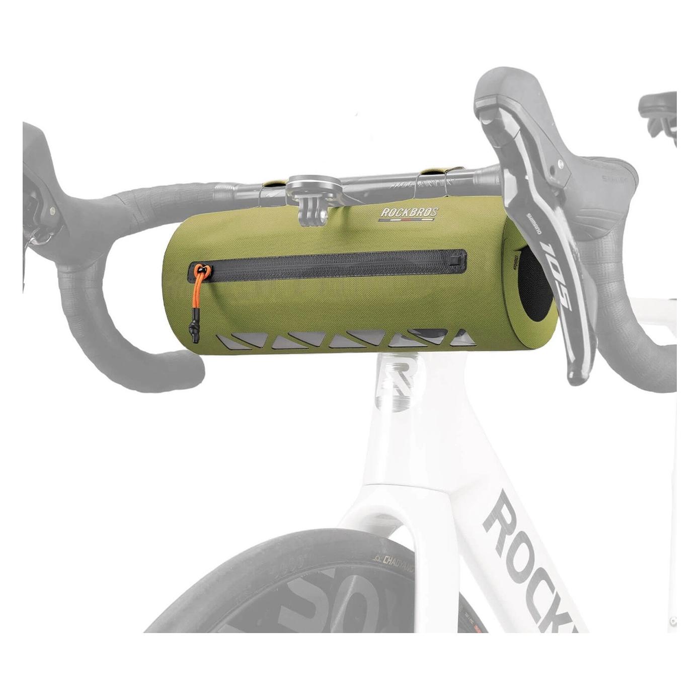 Rockbros Torba rowerowa AS-145 ROAD TO SKY na kierownicę wodoodporna 2 l - zielona (2 l, Lenkertasche) (5907769392108)