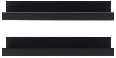 Melannco Set of 2 Black Floating Photo Ledges, 14 Inch