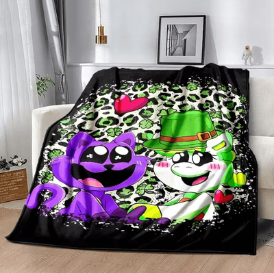 Inspire Curations Smiling Critters Cartoon Soft Flannel Throw Blanket p10 150x125cm 60x50in S
