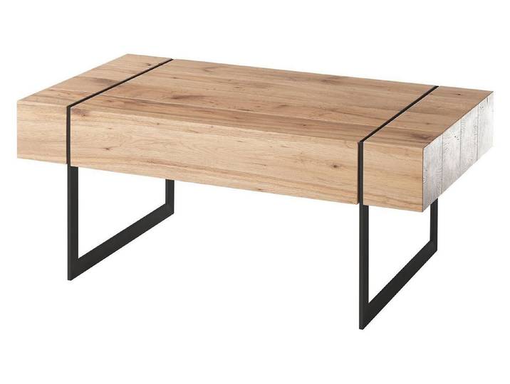 Couchtisch PAPHOS, Asteichenholz furniert, Metallgestell, 1 Schublade, geölte Oberflächenbehandlung, B 110 x H 45 x T 60 cm