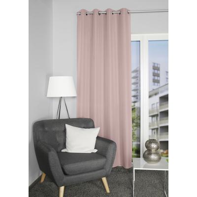 Vorhang HOME BASICS "ATLANTIK" Gr. 1, rosa (altrosa), B:140cm H:235cm, Polyester, Gardinen, Ösenschal Uni ATLANTIK