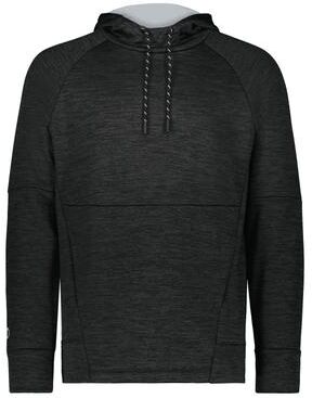 Holloway 223580 All-Pro Performance Fleece Hoodie in Black Heather/Silver size Medium   Polyester