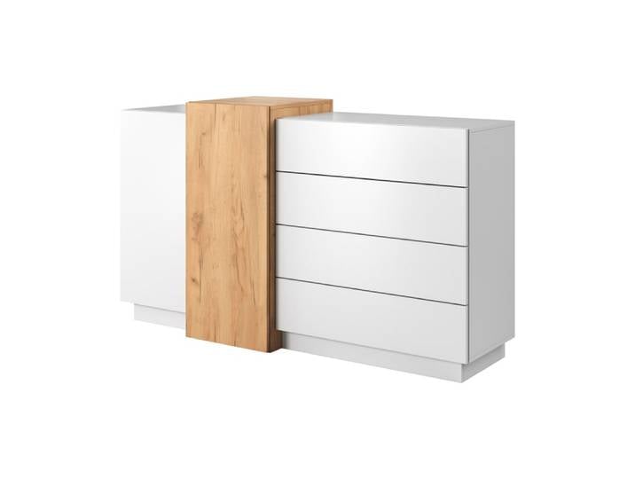 Commode effet bois Blanc et Crème