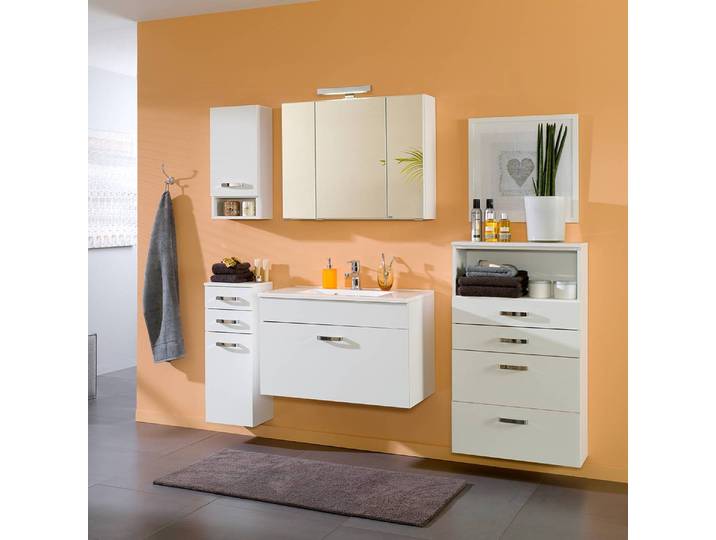 Armoire avec miroir Turda III 100 x 64 x 20cm Blanc/Blanc