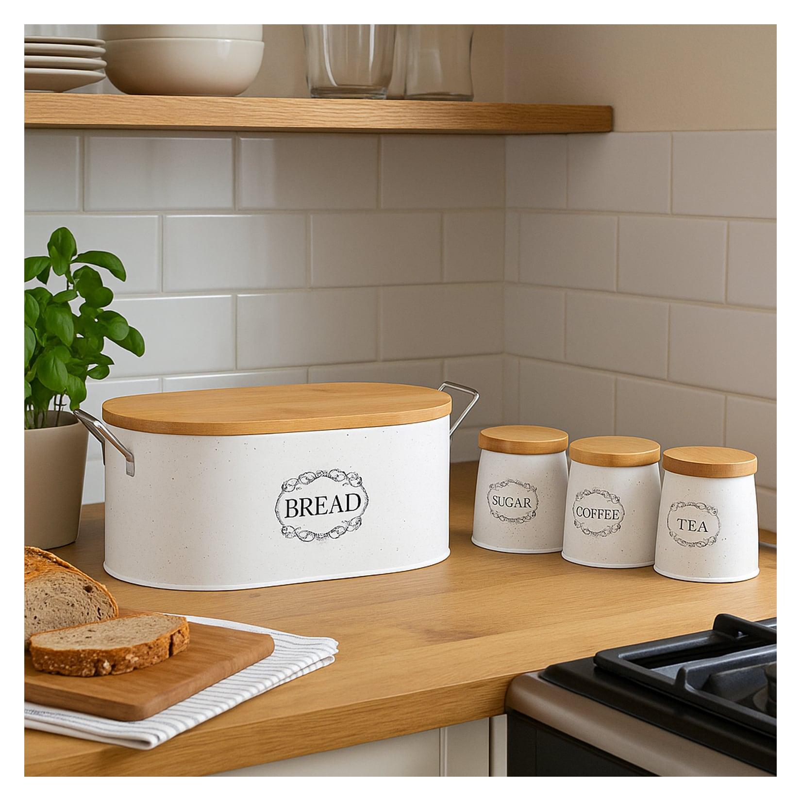 neuetischkultur Brot-, Kaffee-, Tee- und Zuckervorratsdose 4-teiliges Set