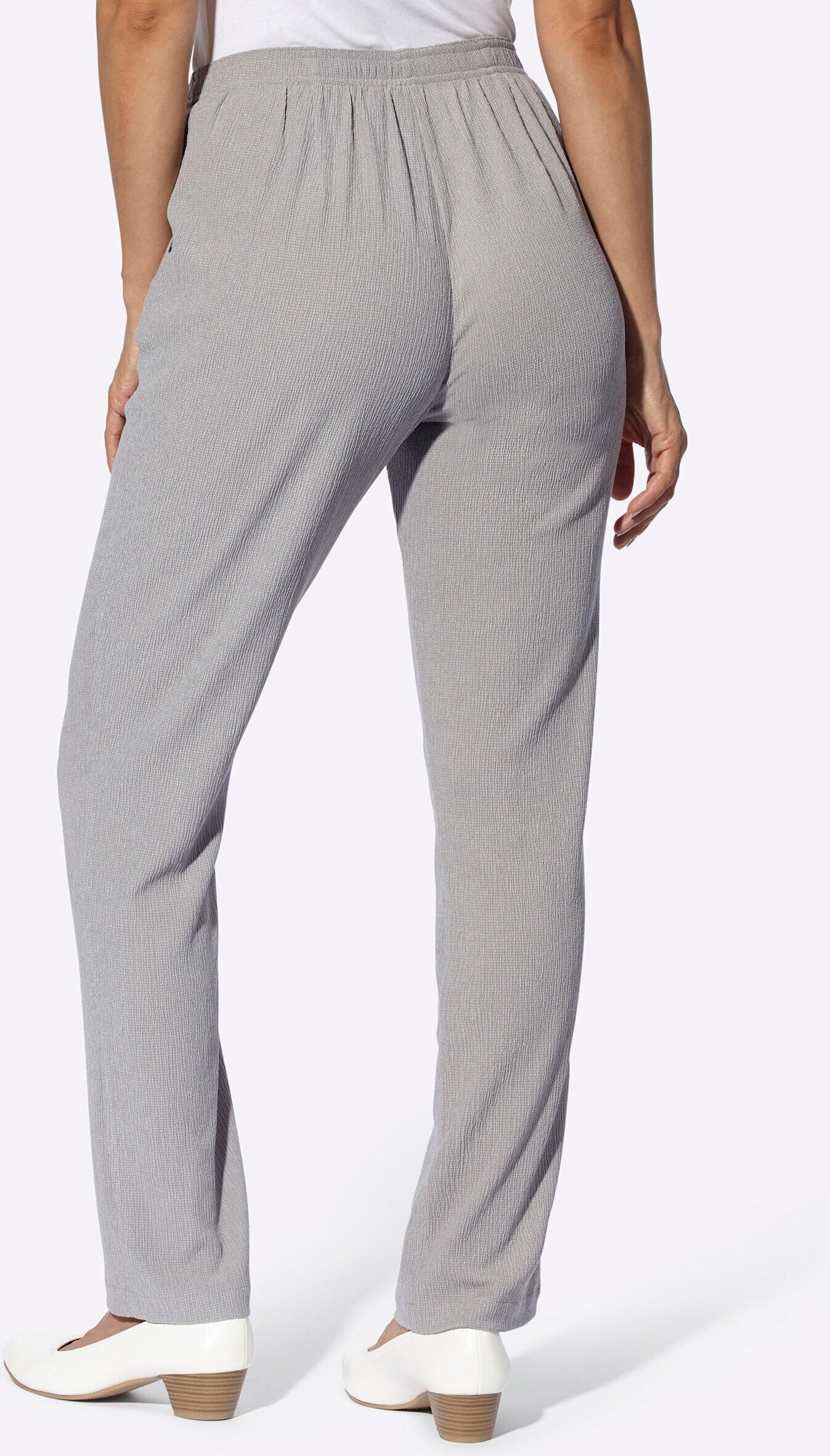 Schlupfhose WITT "Hose Schlupfhose in Borke-Qualität", Damen, Gr. 48, N-Gr, grau (steingrau), Basic, weit, Hosen Schlupfhose