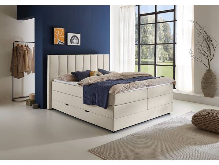 Boxbett Adalpura 180 x 200cm Flachgewebe Norana Beige