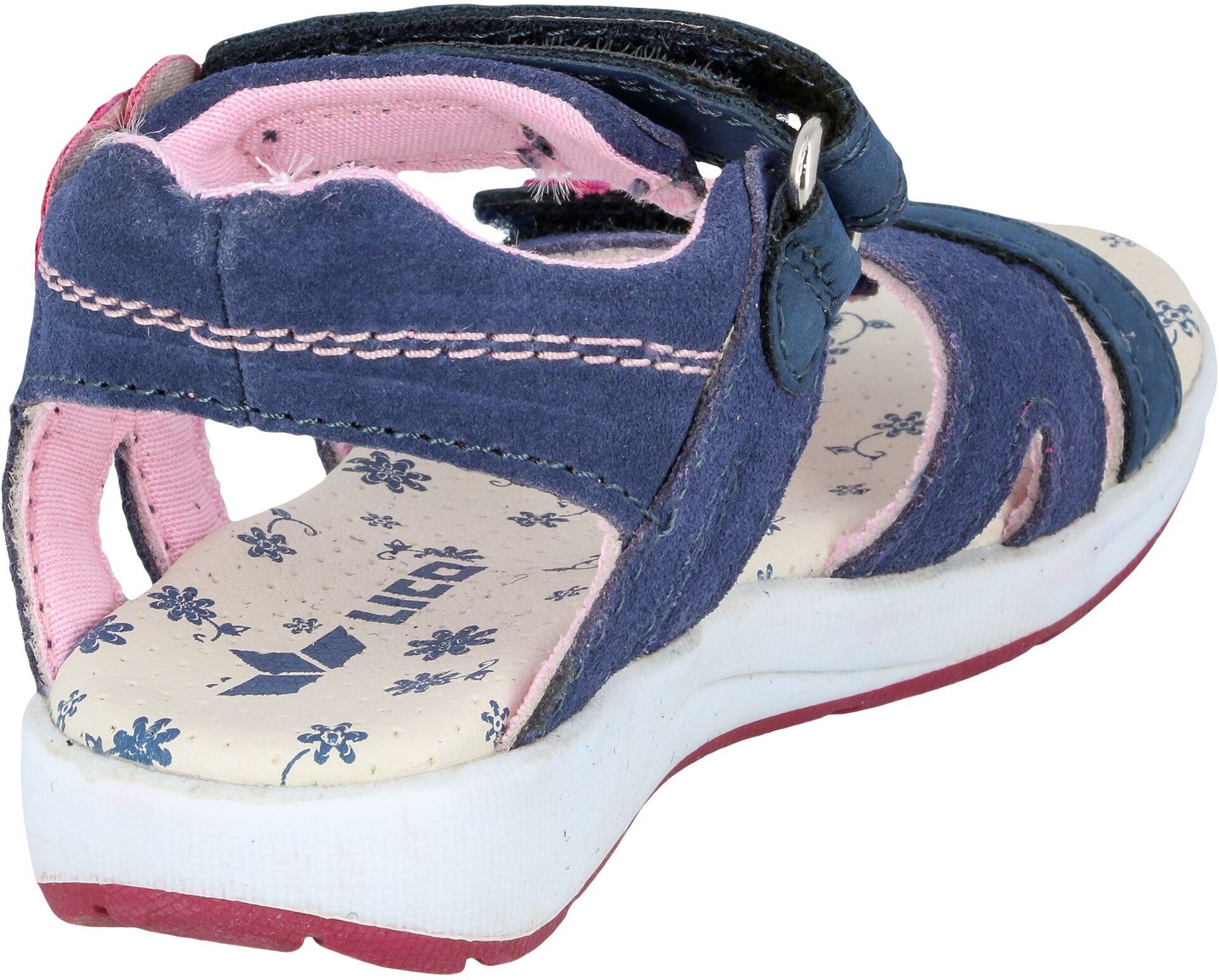 Sandale LICO "Sandale Cassandra V", Mädchen, Gr. 27, blau, Leder, Schuhe Sandale blau 27