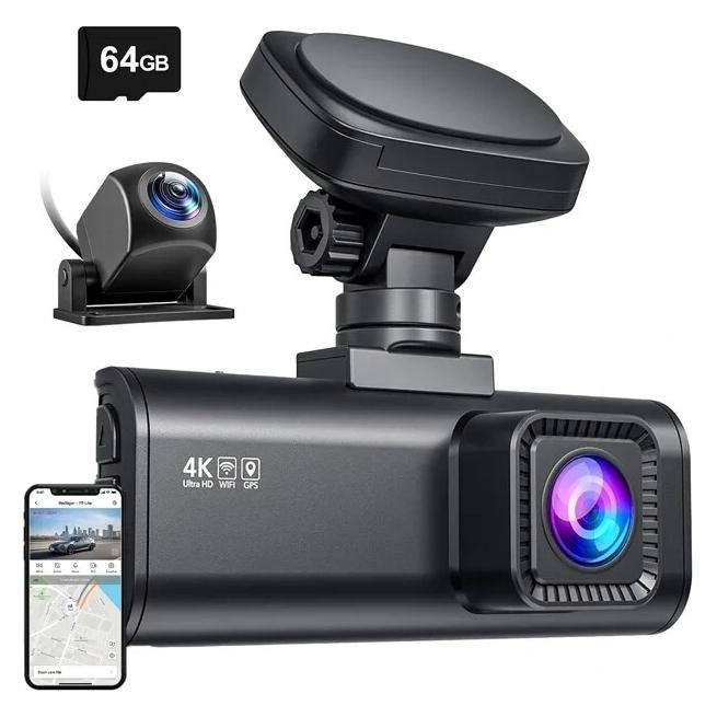 Redtiger F7N WLAN-Dashcam mit 4K- und 1080p-Auflösung (Eingebautes Display, Eingebautes Mikrofon, GPS-Empfänger, 4K) (F7N(64G))