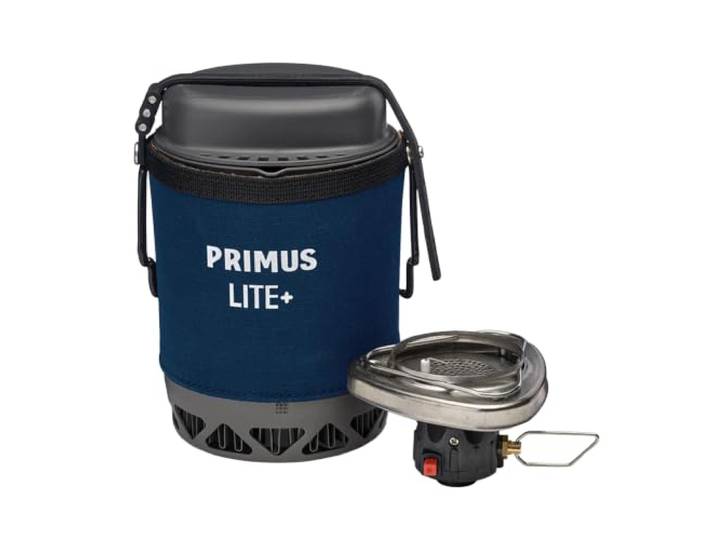Primus Lite Plus Herdsystem II mit 0,8l harteloxiertem Topf Solo Hiking, Piezozünder, windfester Brenner, 380g Gesamtgewicht, Deckel dient auch als Becher