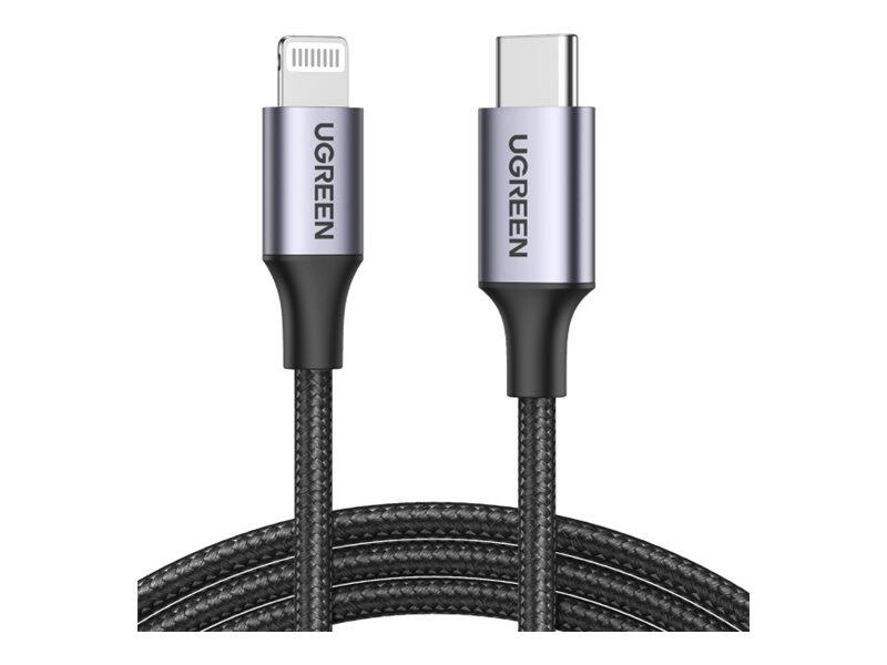 UGREEN US304 USB-C auf Lightning Kabel, 1m, schwarz 60759
