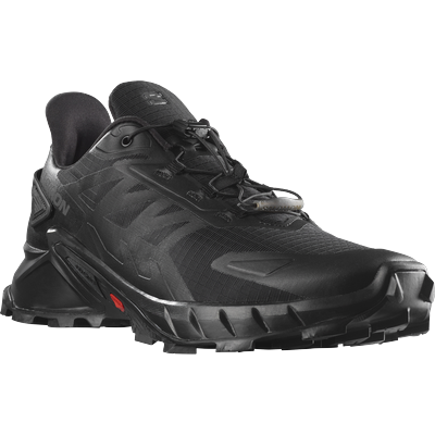 Trailrunningschuh SALOMON "SUPERCROSS 4", Herren, Gr. 42, schwarz, Synthetik, Textil, Schuhe, Trailrunning-Schuhe für leichte Trails