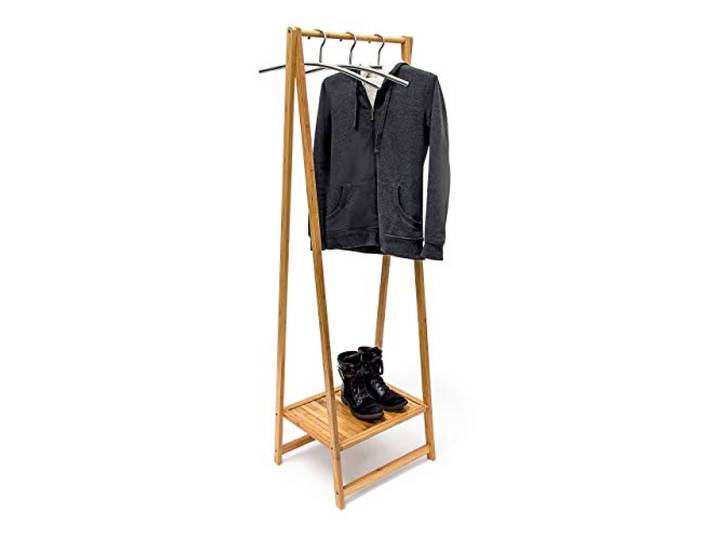 Relaxdays Kleiderständer Bambus, stabil, HxBxT:158,5x51,5x40,5cm, natur