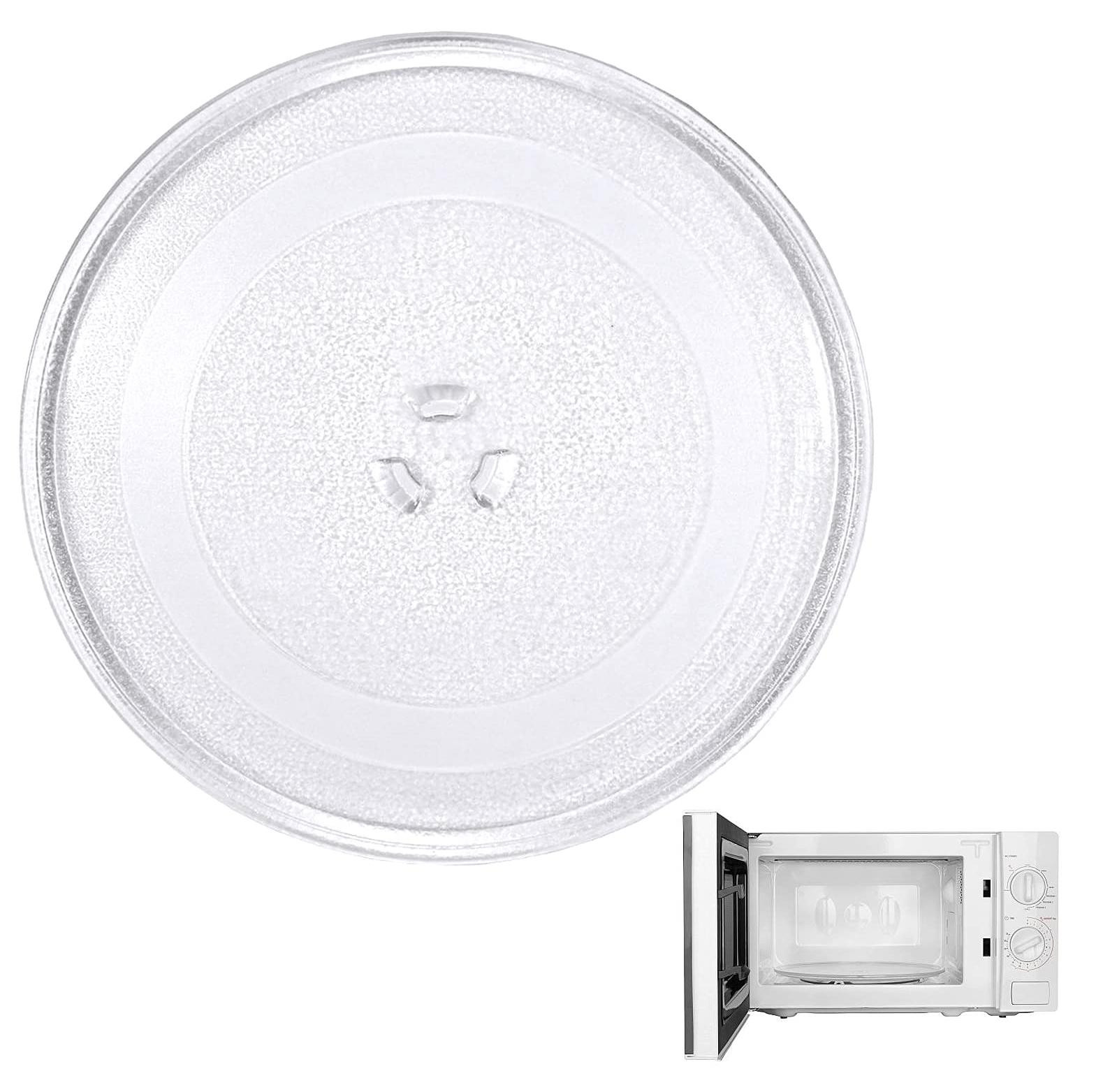 Dripio Glazen draaitafel voor magnetron, Diameter: 25,5 cm, met 3 bevestigingspunten