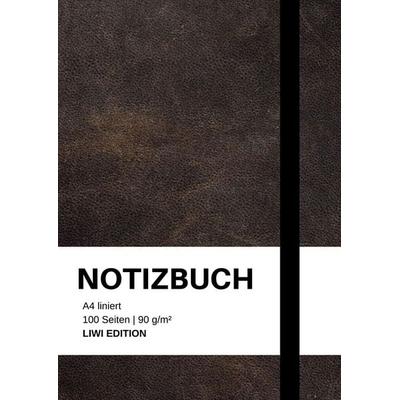 Notizbuch A4 liniert schwarz - 100 Seiten Soft Cover - Papier, Taschenbuch von Notizbuch A4 liniert schwarz,Notizbuch A4,Notebook A4, Liwi Literatur-