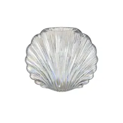 HOME STORY Deko Vase Muschel   ¦ transparent/klar ¦ Glas ¦ Maße (cm): B: 11 H: 21,5