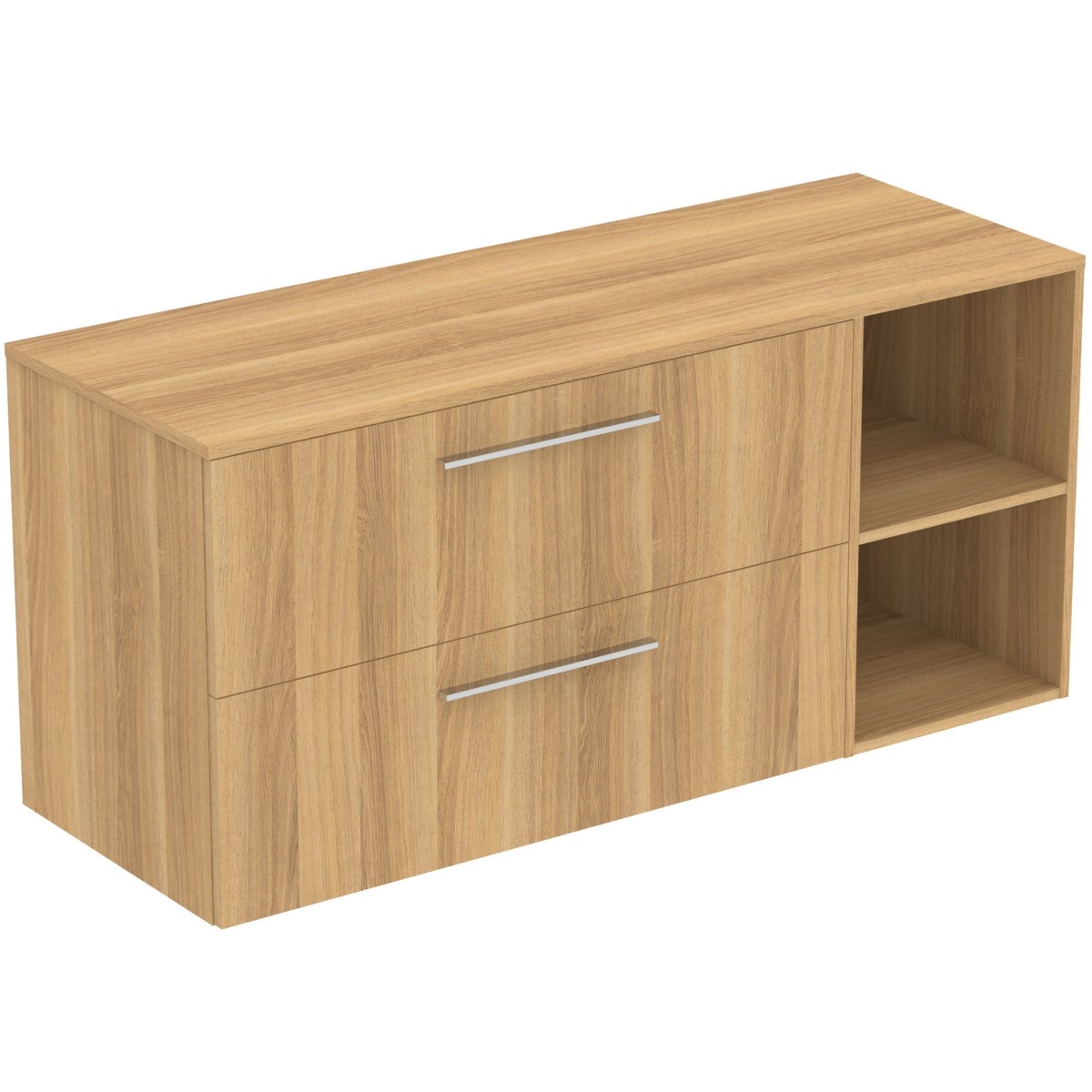 Ideal Standard Möbel-Set 140cm i.life B 2 Auszüge 2 off.Fächer Gr.Chrom Eiche Natur, T5761NX T5761NX