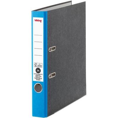 Viking Ordner Schmal DIN A4 50 mm Dunkelblau, Schwarz 2 Ringe Pappkarton Wolkenmarmor Hochformat