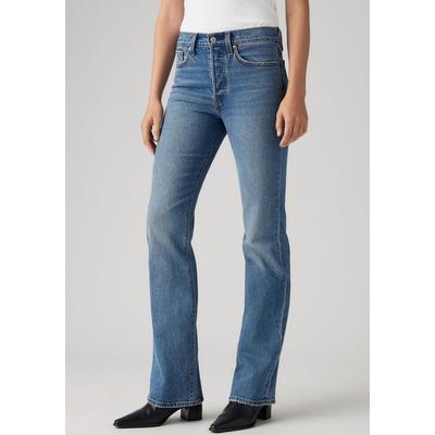 Bootcut-Jeans LEVI'S "WEDGIE BOOT", Damen, Gr. 30, Länge 30, blau (point psk), Denim/Jeans, Obermaterial: 99% Baumwolle, 1% Elasthan, unifarben, bootcut fit lang, Jeans, im Five-Pocket Style