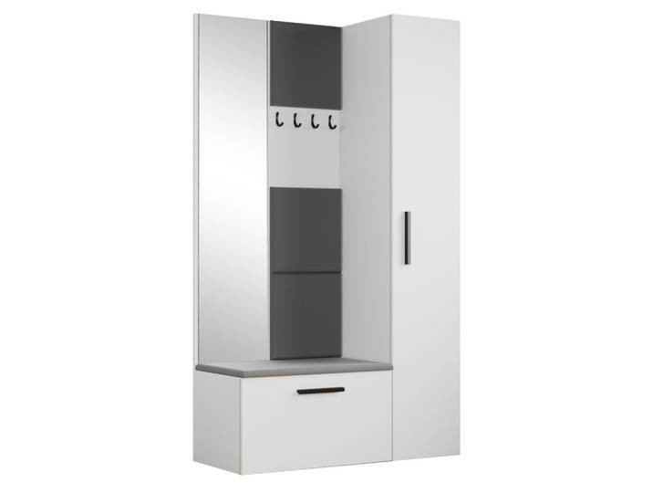 GARDEROBENSCHRANK MODULO 120,6/204/40 cm Modern Garderobe-Set Weiß