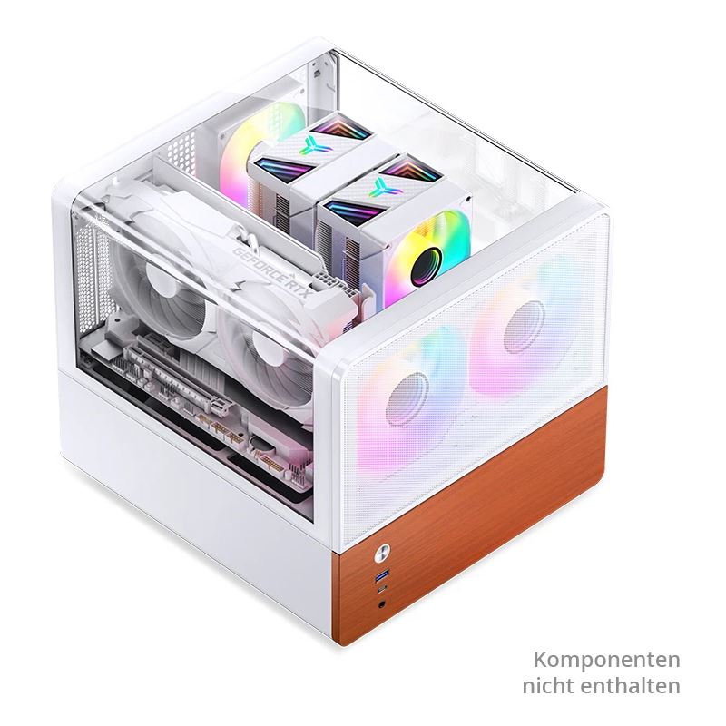 Jonsbo V12 PC-Gehäuse, Mini-Tower, Micro-ATX - weiß