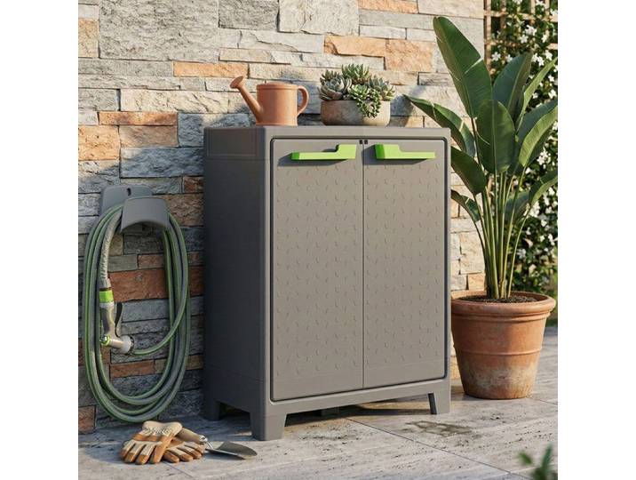 Armoire d'Extérieur Markham Dmora en Plastique Gris 44x80x100h cm