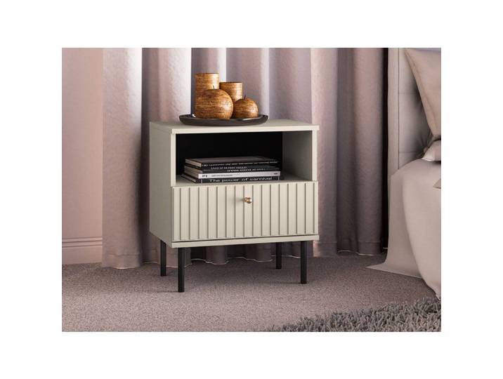 Table de chevet avec tiroir - CALETTO - 50 cm - beige