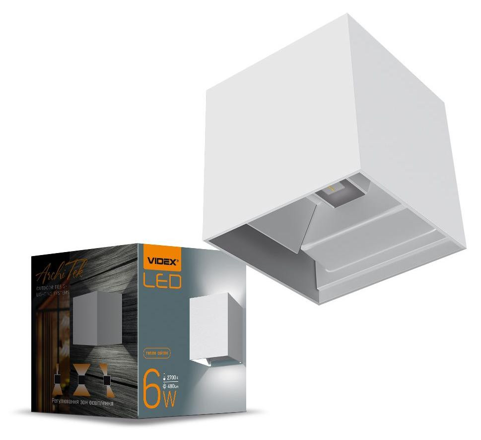 Videx LED-wandlamp ERIC wit met up-and-down verlichting