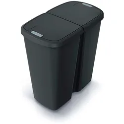 Keden Compact Q duo Mülleimer 45L mit 2 unabhängigen Deckeln in Schwarz