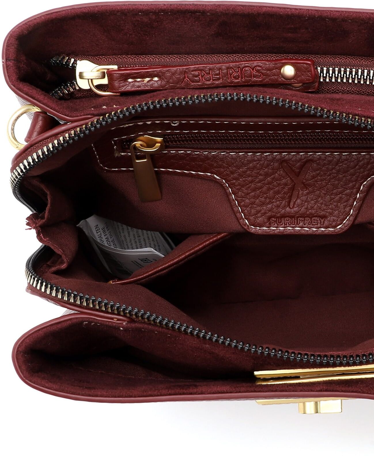 Umhängetasche SURI FREY "Umhängetasche SFY Bly", Damen, Gr. B/H/T: 27cm x 19cm x 11cm, braun (wine 690), Polyester, Polyurethan, Taschen Umhängetasche