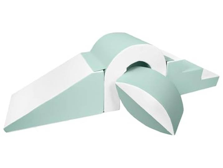 Brücke-Set 4 Großbausteine Schaumstoffbausteine XXL-Softplay-Spielbausteine (Farbe: weiß, Mint)