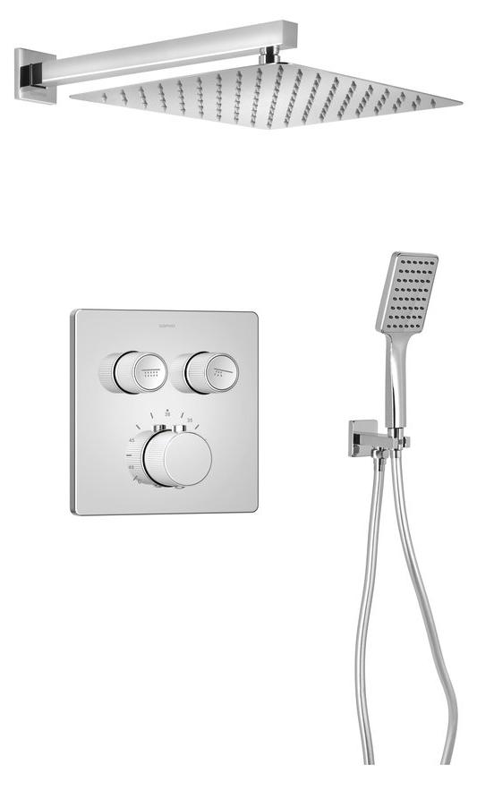 Sapho Smart Select Unterputz Thermostatisches-Duschset, 2 Wege, Auslauf, Chrom
