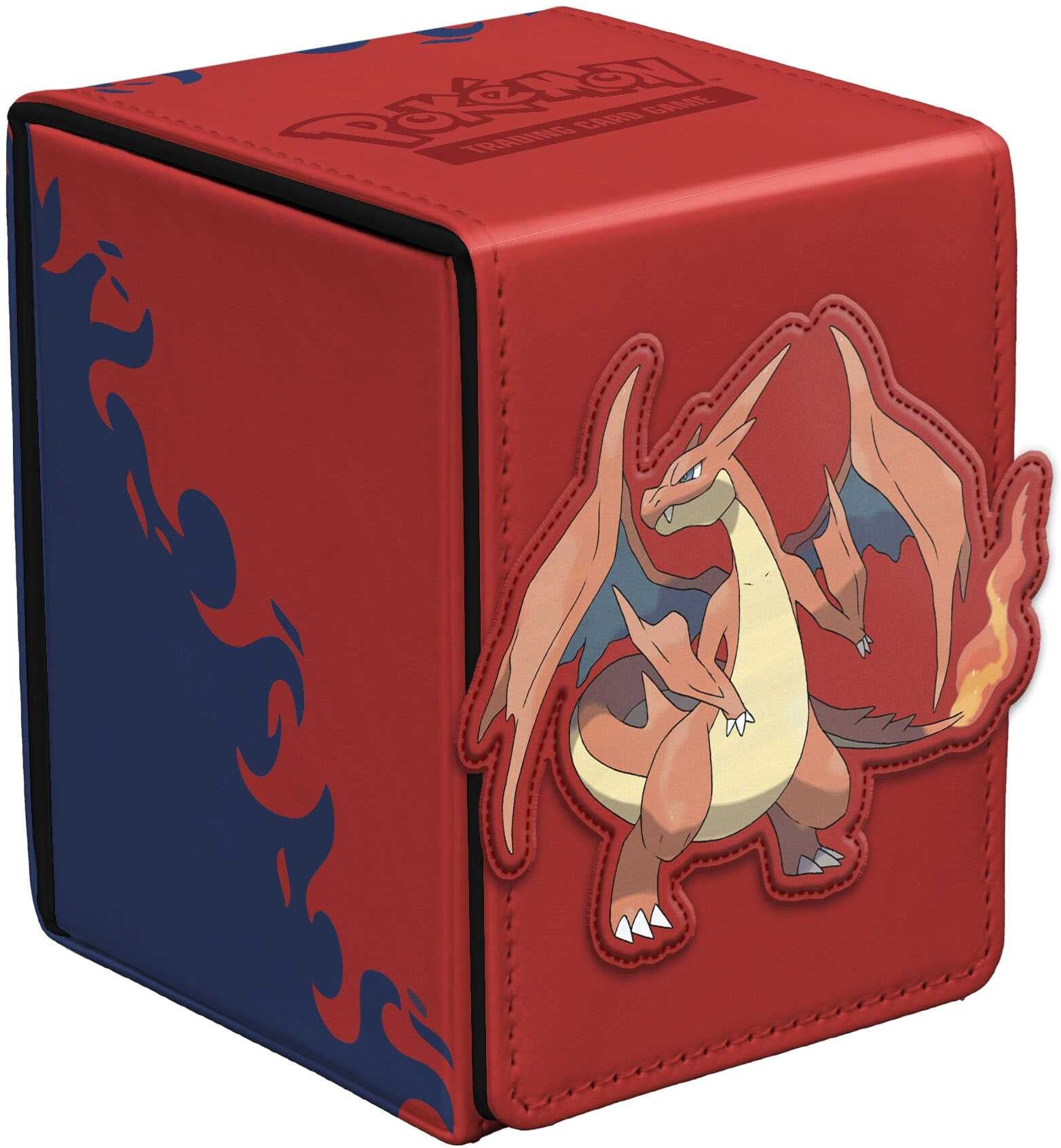 Pokémon Mega Charizard Y Alcove Flip Deck Box by Ultra PRO, Holds up to 100 Cards, Official Pokémon Artwork