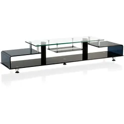 TV Regal Chrom Lowboard Wohn Zimmer Sideboard Möbel Sicherheitsglas Fernseh Tisch BHP B153018