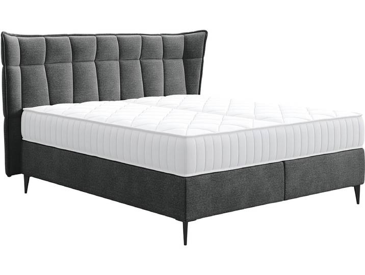 Boxspringbett PALACE grau anthrazit 200x200cm fest