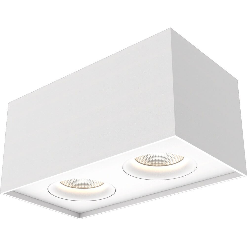 Iblocc Lyora Dubbele led opbouwspot wit aluminium