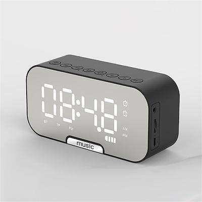 Kreative Digitale Elektronik-Uhr LED Spiegel Doppeluhr Drahtloser Lautsprecher Musik Wecker Valentinstagsgeschenk