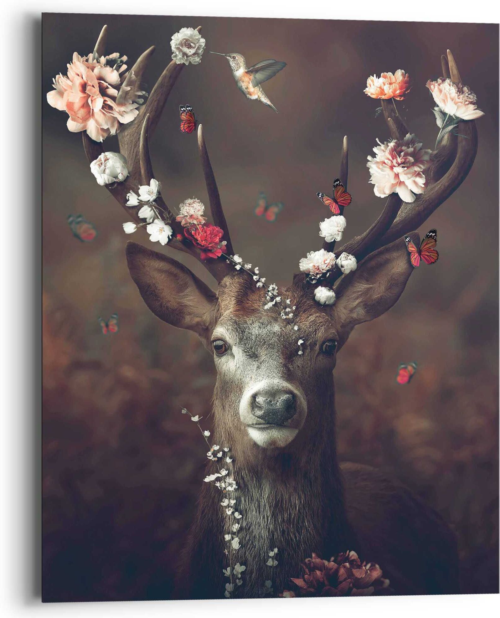 Reinders! Wandbild REINDERS "Hirsch", braun (farbe bild(er): braun), B:40cm H:50cm T:2cm, Holzwerkstoff, Bilder, Wandbild farbe bild(er): braun B/H/T: 40cm x 50cm x 2cm