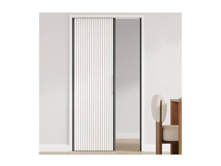 Magnetische Falttür Akkordeon Raumteiler Trennwand Magnetverschluss, Platzsparend, Lärmminderung, Dünner Rahmen, Einfache Montage(Style3,110x180cm)