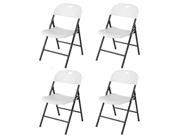 Costway Chaises Pliantes En Métal Et Plastique\, Capacité 150 Kg (4)