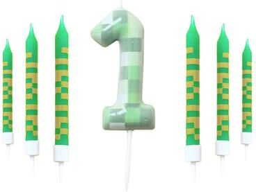 Uplifted Goods 7 Piece Green Digital Cake Candle Set 1